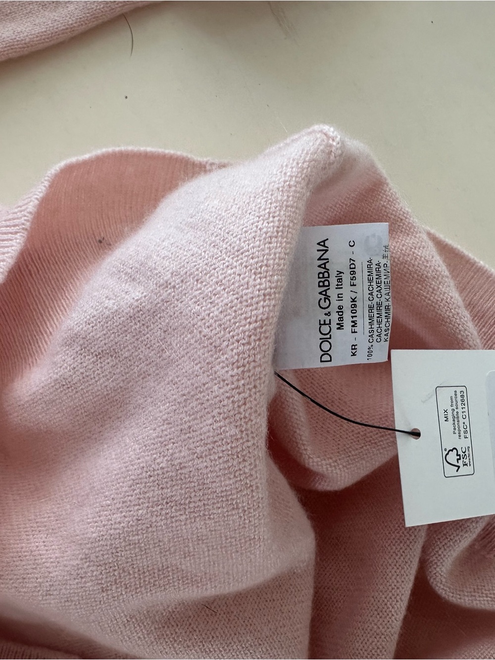Dolce & Gabbana Light Pink Pearl-Embellished Crewneck Sweater - Picture 3 of 4